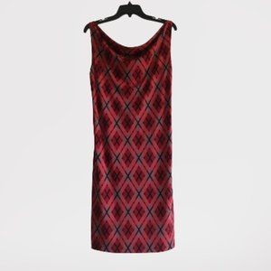 Vintage Y2K Express Reversible Shift Dress Black Red M